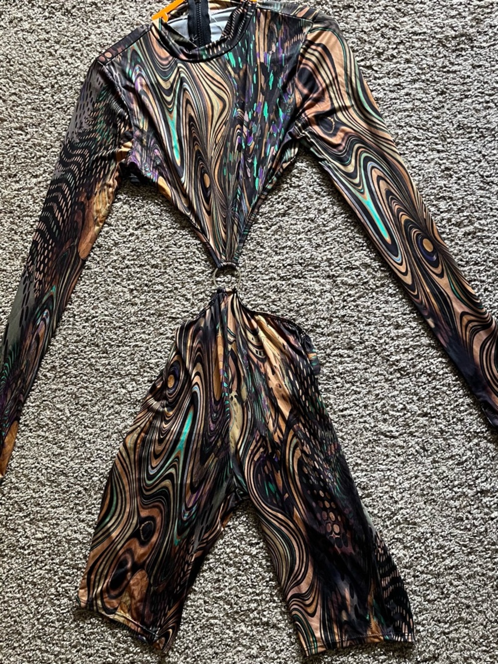 Unique 2 Piece Shorts Jumper connected by a Ring, Size S